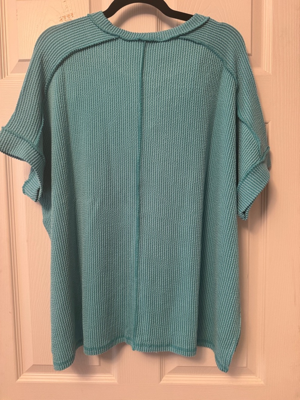 Zenana Outfitters Oversized Ribbed Top in Mint Green - Picture 4 of 6